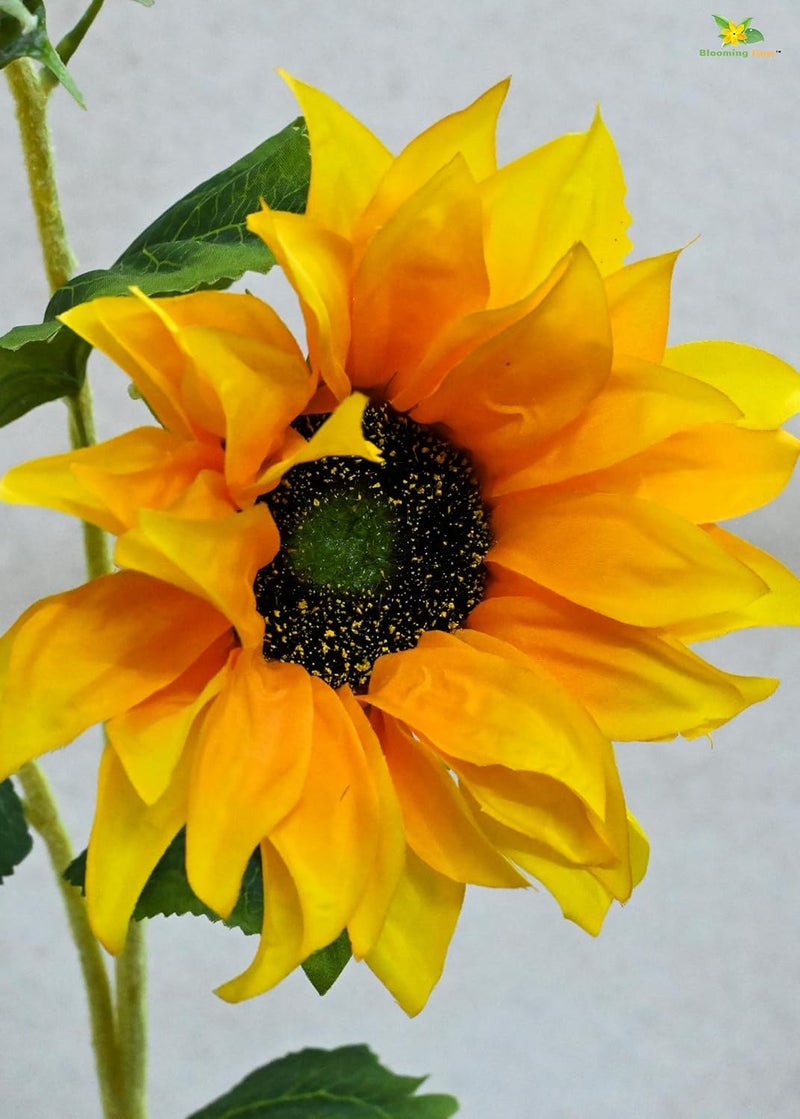 Blooming Floret Artificial Sunflower Stick 80 cm Big for Home DecorOffice DecorGifting 3 Flower Heads Ornamental Flowers Yellow Color Natural Looking DustProof - Image 2