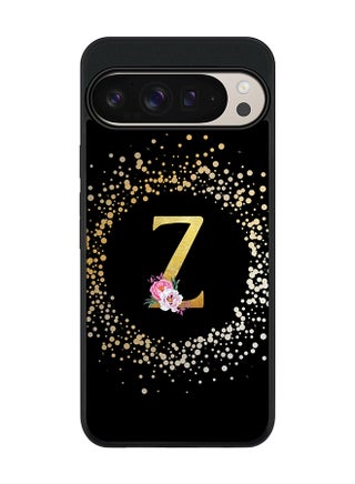 Custom Monogram Floral - Z ( Black )