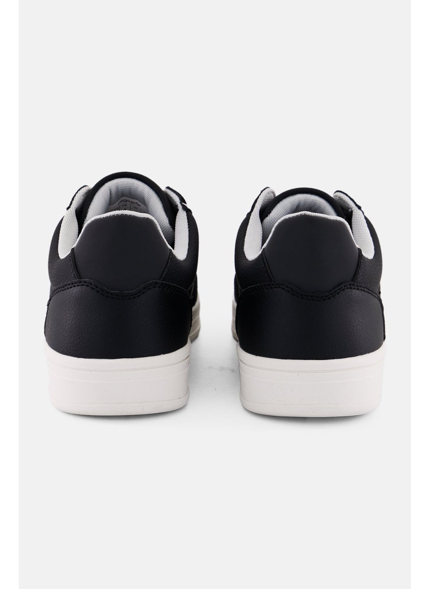 Algspar Men Brand Logo Lace Up Shoes, Black  - Image 2