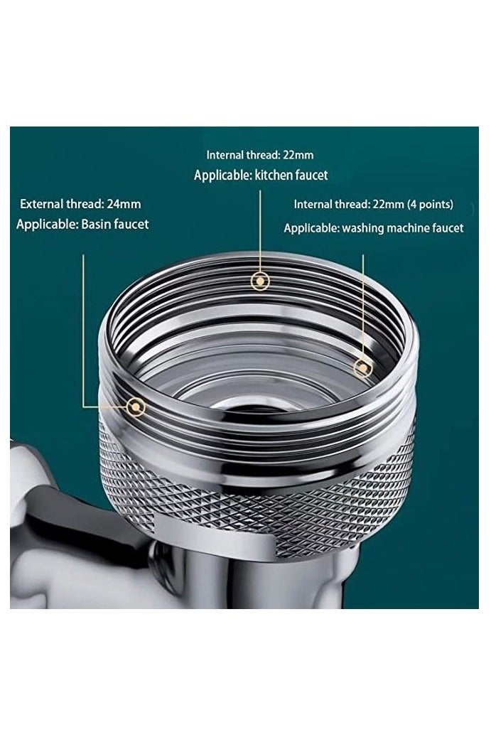 1080° Rotating Extender Aerator, Durable Splash Proof Faucet Extender, Two Ways Water Saver Faucet Aerator, Can Be Used for Bathroom Sink, Kitchen Sink - Image 2