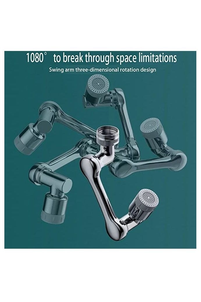 1080° Rotating Extender Aerator, Durable Splash Proof Faucet Extender, Two Ways Water Saver Faucet Aerator, Can Be Used for Bathroom Sink, Kitchen Sink - Image 3