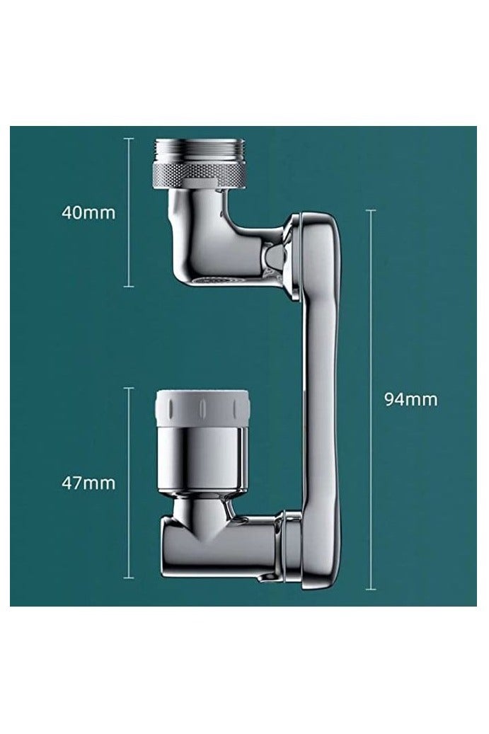 1080° Rotating Extender Aerator, Durable Splash Proof Faucet Extender, Two Ways Water Saver Faucet Aerator, Can Be Used for Bathroom Sink, Kitchen Sink - Image 4