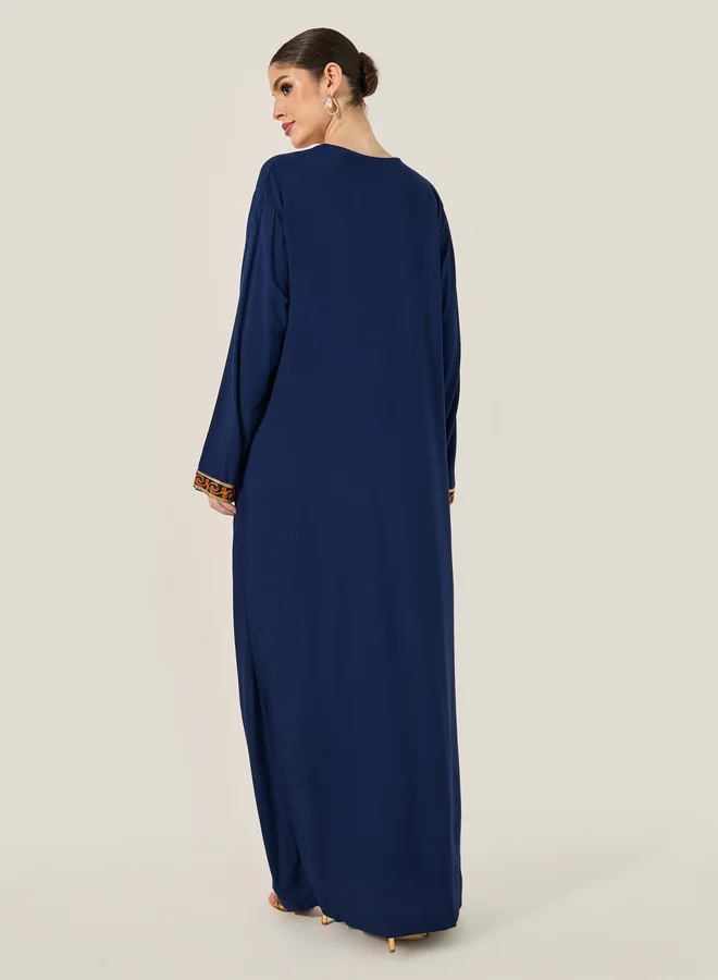 Styli Embroidered Round Neck A-Line Jalabyia