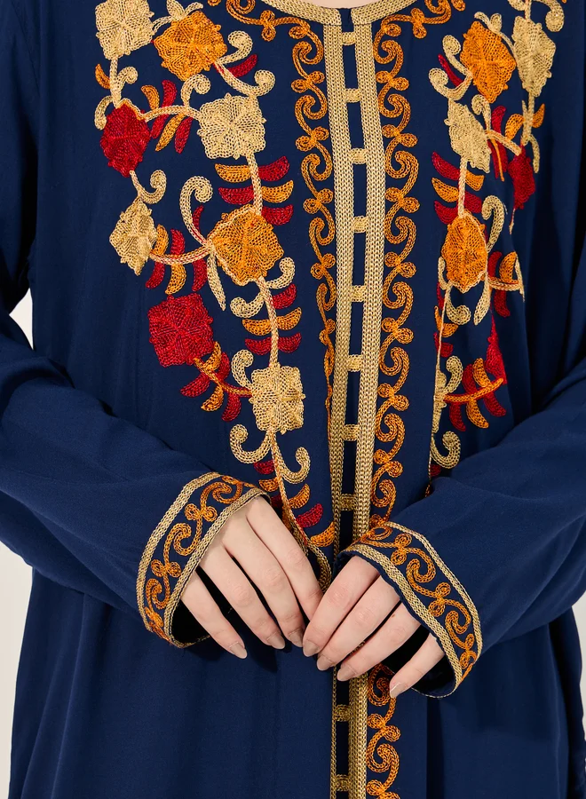 Styli Embroidered Round Neck A-Line Jalabyia