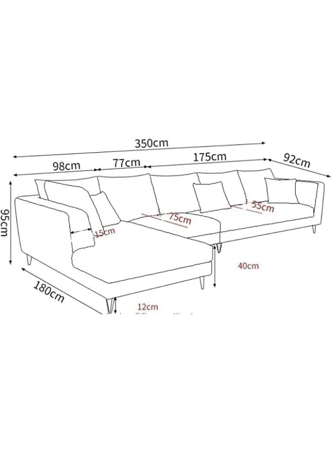 Comfynest Nordic style L shape wooden sofa set designs living room, drawing room office school sofa set (left, Light Grey)  - Image 3