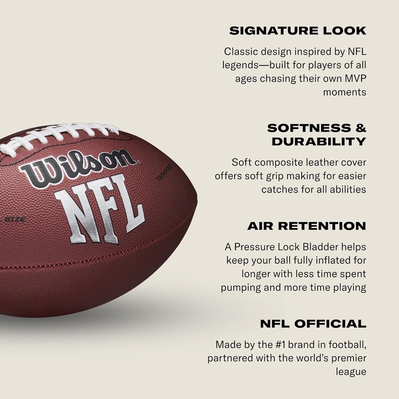 Wilson NFL MVP Junior Football - Official Size, Brown - Image 5
