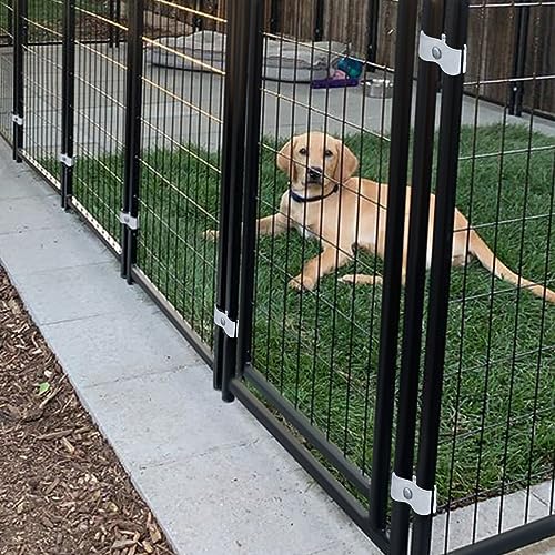 Hoqqf 10 Sets Dog Kennel Panel Clamps Chain Link Fence Clamps 1-3/8’’ Fence Parts Temporary Dog Kennel Clamps Chain Link Fence Parts Galvanized Fence Ties for Pipe Panel Frames - Image 5