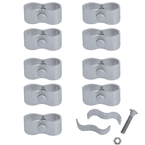 Hoqqf 10 Sets Dog Kennel Panel Clamps Chain Link Fence Clamps 1-3/8’’ Fence Parts Temporary Dog Kennel Clamps Chain Link Fence Parts Galvanized Fence Ties for Pipe Panel Frames - Image 1