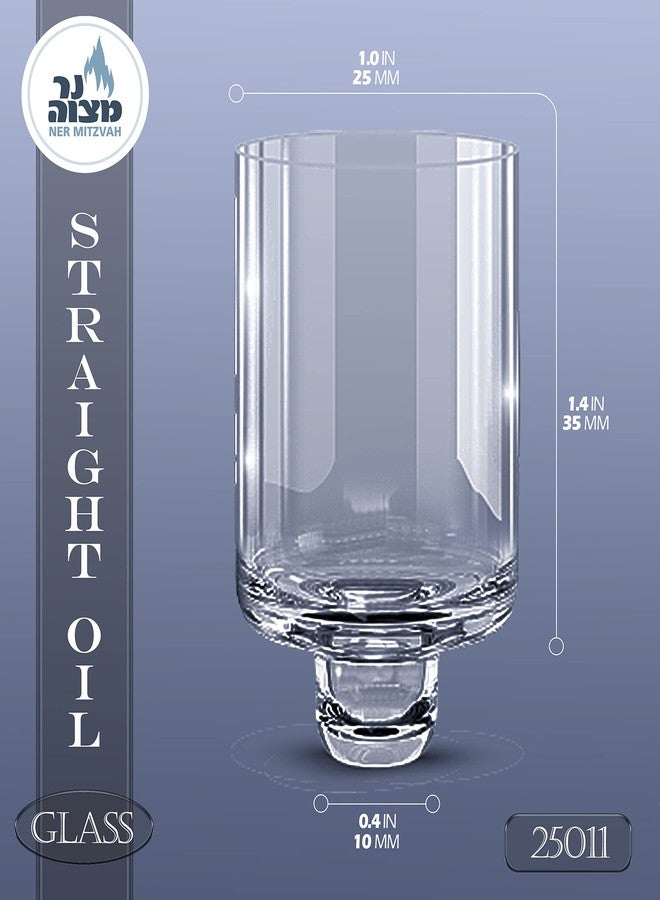 Ner Mitzvah Chanukah Menorah Oil Glass Cups - Glass Oil Insert Cups for Menorahs - #11 (9 Pack) - Image 2