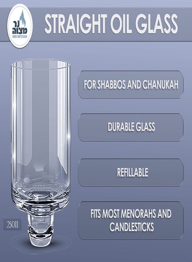 Ner Mitzvah Chanukah Menorah Oil Glass Cups - Glass Oil Insert Cups for Menorahs - #11 (9 Pack) - Image 3