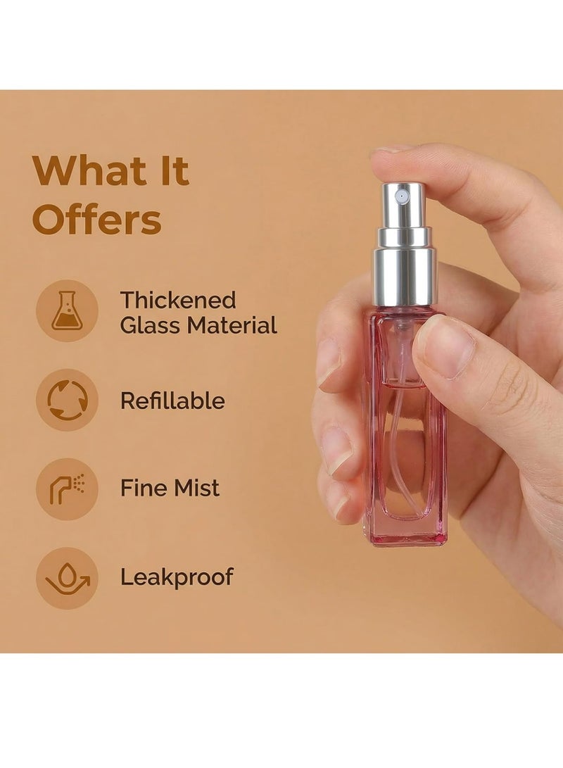 YALONG 5Pcs Travel Perfume Atomizer, 8.5ML Portable Perfume Bottles Refillable, Empty Glass Spray Bottles for Dispensing Cologne Toiletries, Fine Mist Sample Bottle Sprayer Toiletries Sample Dispenser for Traveling Outgoing - Image 4