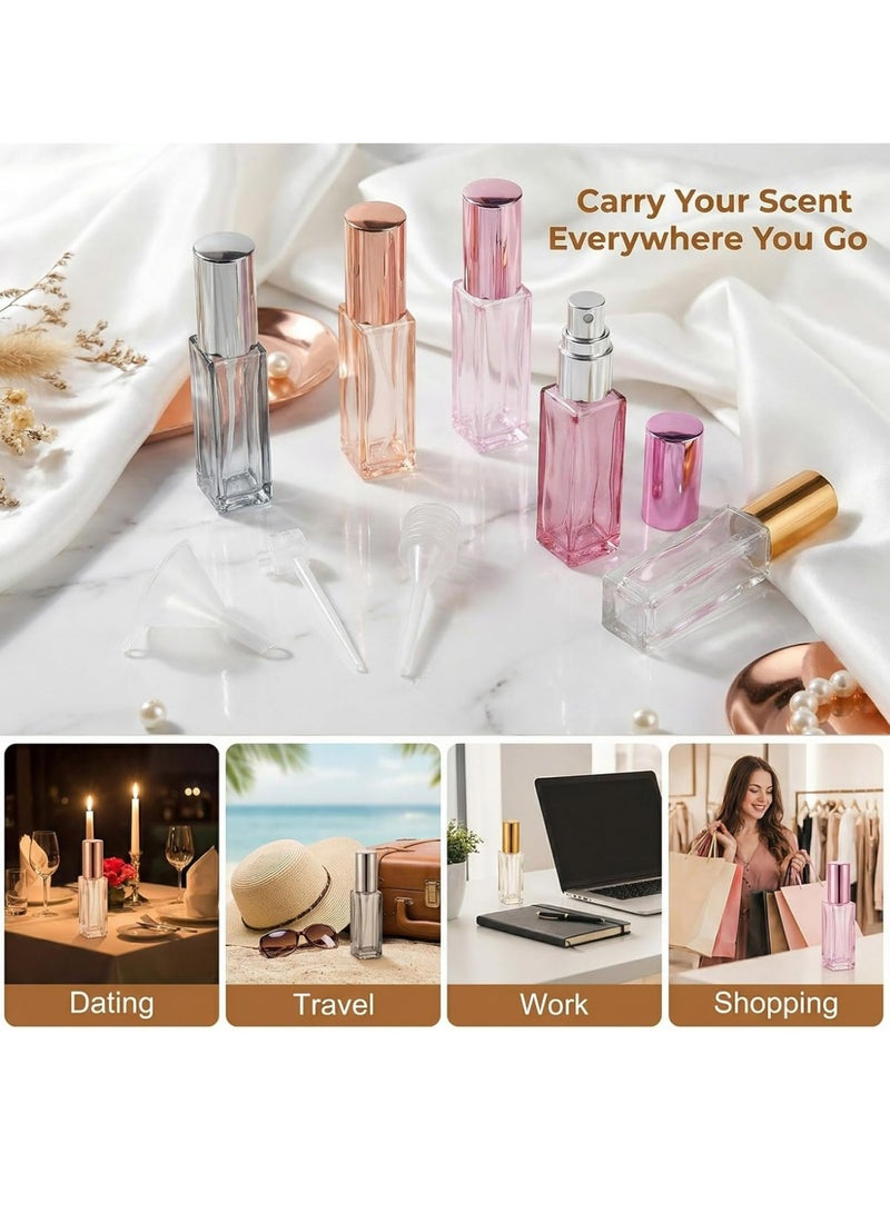 YALONG 5Pcs Travel Perfume Atomizer, 8.5ML Portable Perfume Bottles Refillable, Empty Glass Spray Bottles for Dispensing Cologne Toiletries, Fine Mist Sample Bottle Sprayer Toiletries Sample Dispenser for Traveling Outgoing - Image 2