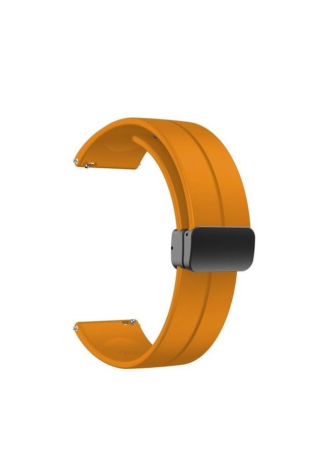 سوار ساعة سيليكون بإبزيم مغناطيسي مقاس 22 مم متوافق مع حزام 22 مم لساعة CMF من Nothing Watch Pro 2 الذكية مقاس 1.32 بوصة - (الحزام فقط) أصفر - Image 1