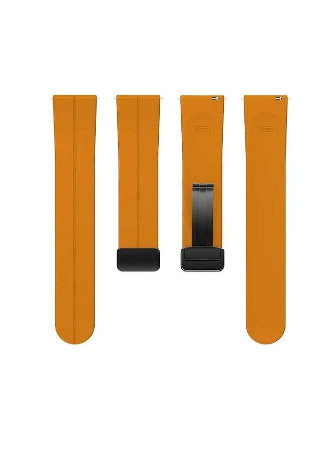 سوار ساعة سيليكون بإبزيم مغناطيسي مقاس 22 مم متوافق مع حزام 22 مم لساعة CMF من Nothing Watch Pro 2 الذكية مقاس 1.32 بوصة - (الحزام فقط) أصفر - Image 2