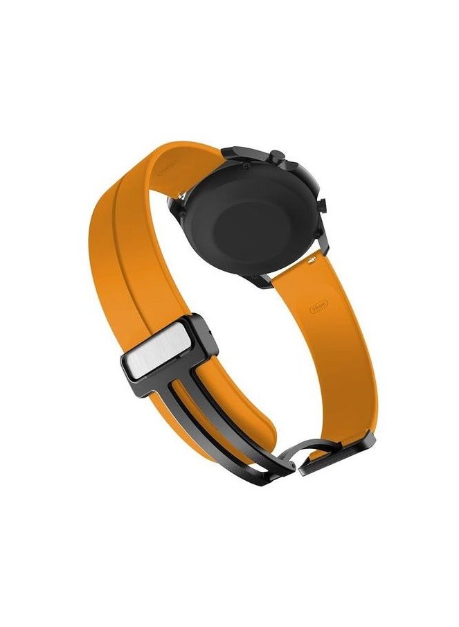 سوار ساعة سيليكون بإبزيم مغناطيسي مقاس 22 مم متوافق مع حزام 22 مم لساعة CMF من Nothing Watch Pro 2 الذكية مقاس 1.32 بوصة - (الحزام فقط) أصفر - Image 3