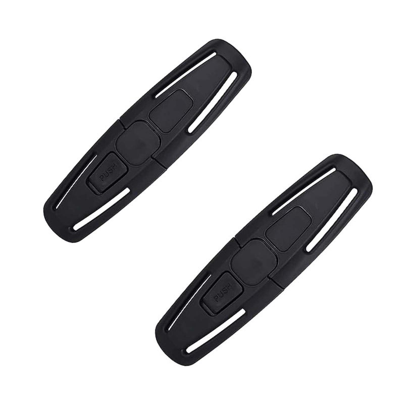Dogxiong 2 Pcs Universal Child Seat Chest Harness Clip and Baby Seat Safety Belt Clip Buckle Universal Replacement for Kids Trend Adjustable Guard (Black) - Image 1