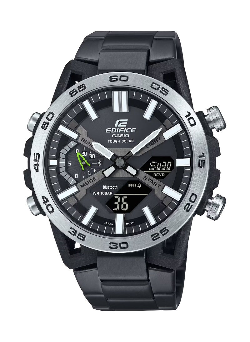 CASIO ساعة Edifice أنالوج+رقمية للرجال من الفولاذ المقاوم للصدأ ECB-2000DD-1A