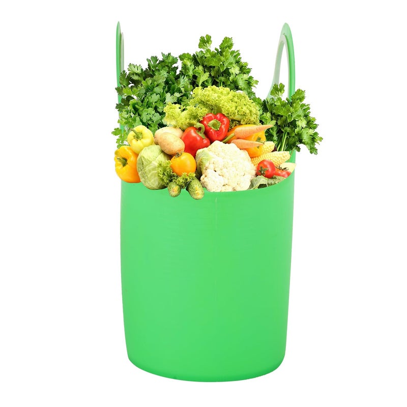 SGNS Sturdy Multipurpose Use Basket - Top Handle Plastic Basket for Shopping, Storage – Plastic Lunch Bag for Kids (Green) - Image 4