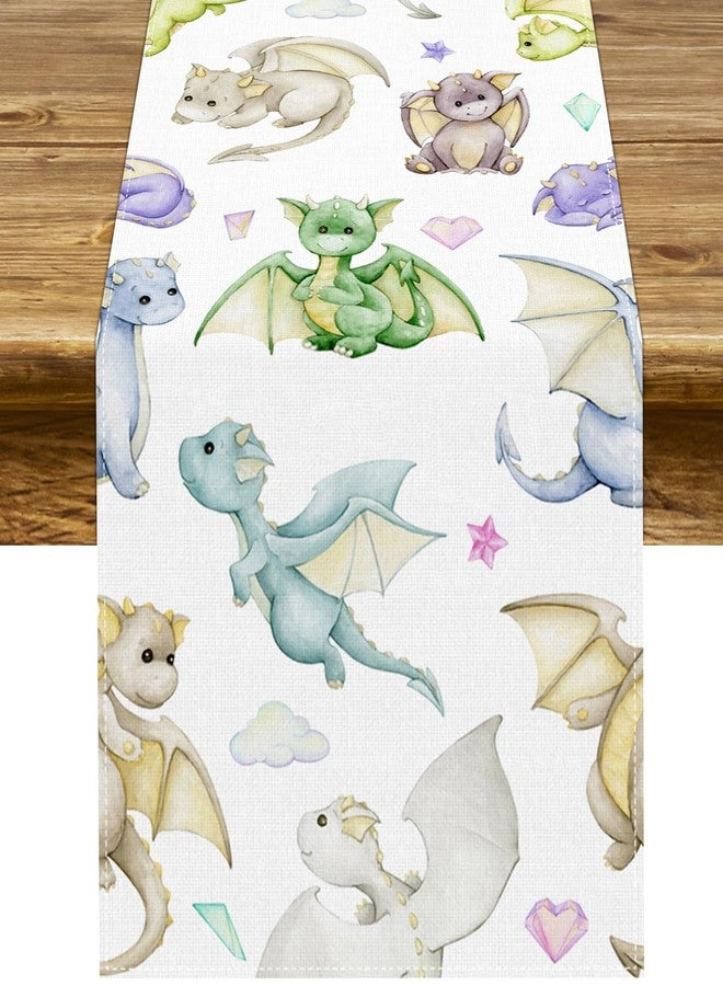 Pudodo Dragon Table Runner Dragon Baby Shower Cartoon Birthday Party Decoration Kitchen Dining Room Home Decor - Image 1