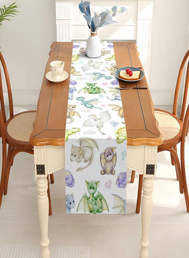 Pudodo Dragon Table Runner Dragon Baby Shower Cartoon Birthday Party Decoration Kitchen Dining Room Home Decor - Image 3