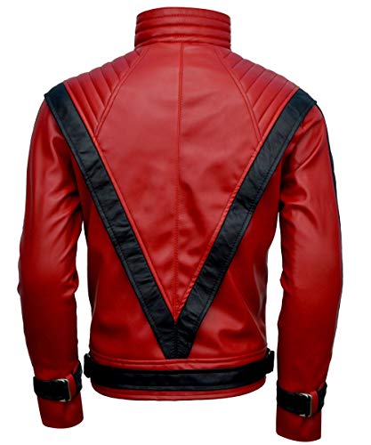 DIZLLER Party&Dance wear - D1 - Red & Black leather Jacket - FAUX Leather - 2XL - Image 5