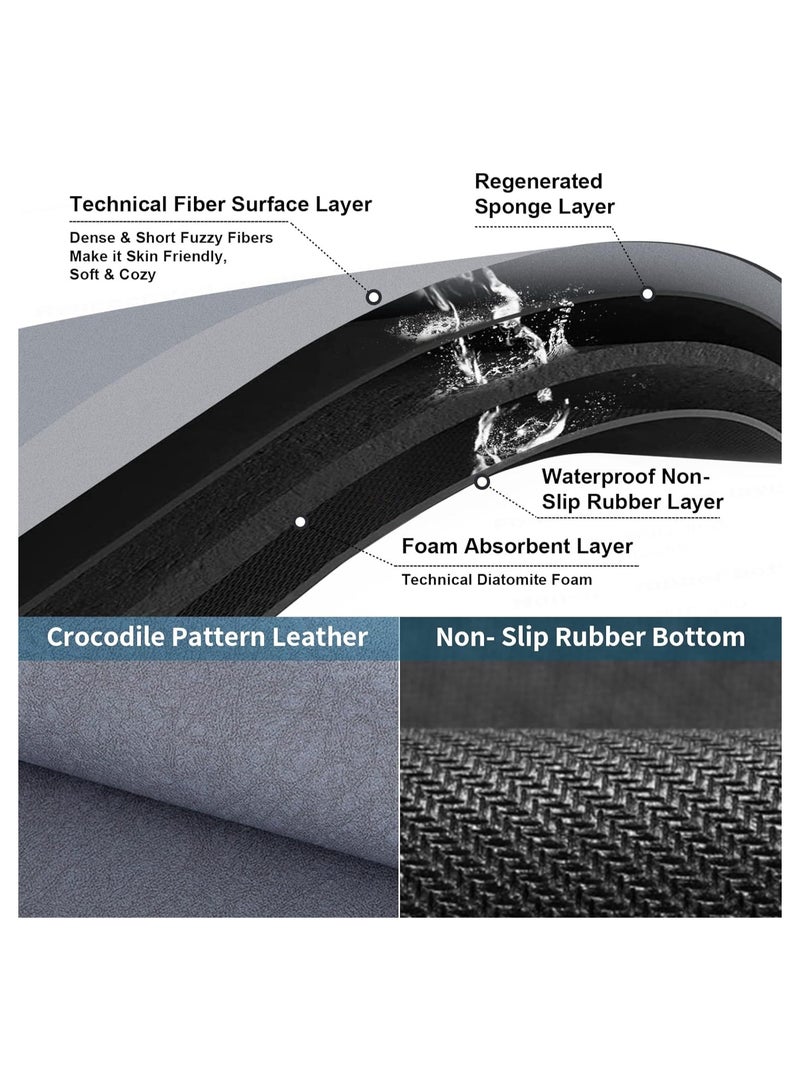 Super Absorbent Non-Slip Bathroom Mat 60*40cm, Blue - Image 4