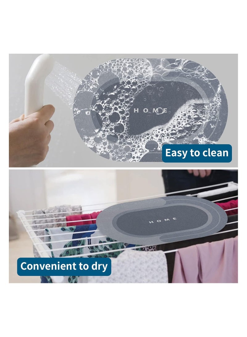 Super Absorbent Non-Slip Bathroom Mat 60*40cm, Blue - Image 2