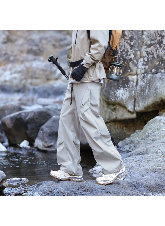 Swamp Area American-style Rivet Hiking Pants For Men, Spring And Autumn Trendy Cargo Pants, Casual Versatile Wrinkled Trousers Ks2503 Light Gray 2XL - Image 2