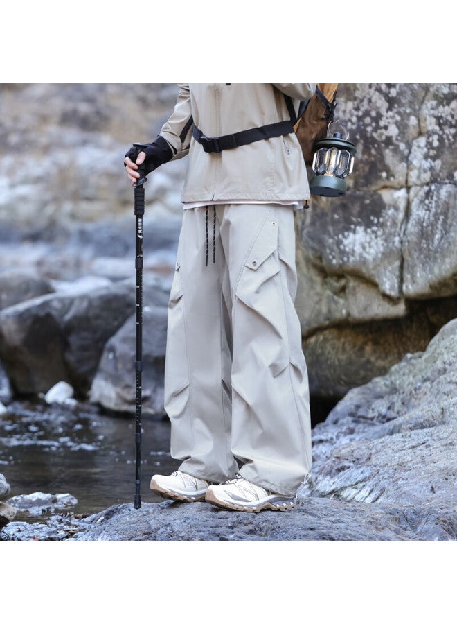 Swamp Area American-style Rivet Hiking Pants For Men, Spring And Autumn Trendy Cargo Pants, Casual Versatile Wrinkled Trousers Ks2503 Light Gray 2XL - Image 1