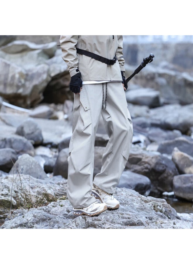 Swamp Area American-style Rivet Hiking Pants For Men, Spring And Autumn Trendy Cargo Pants, Casual Versatile Wrinkled Trousers Ks2503 Light Gray 2XL - Image 5