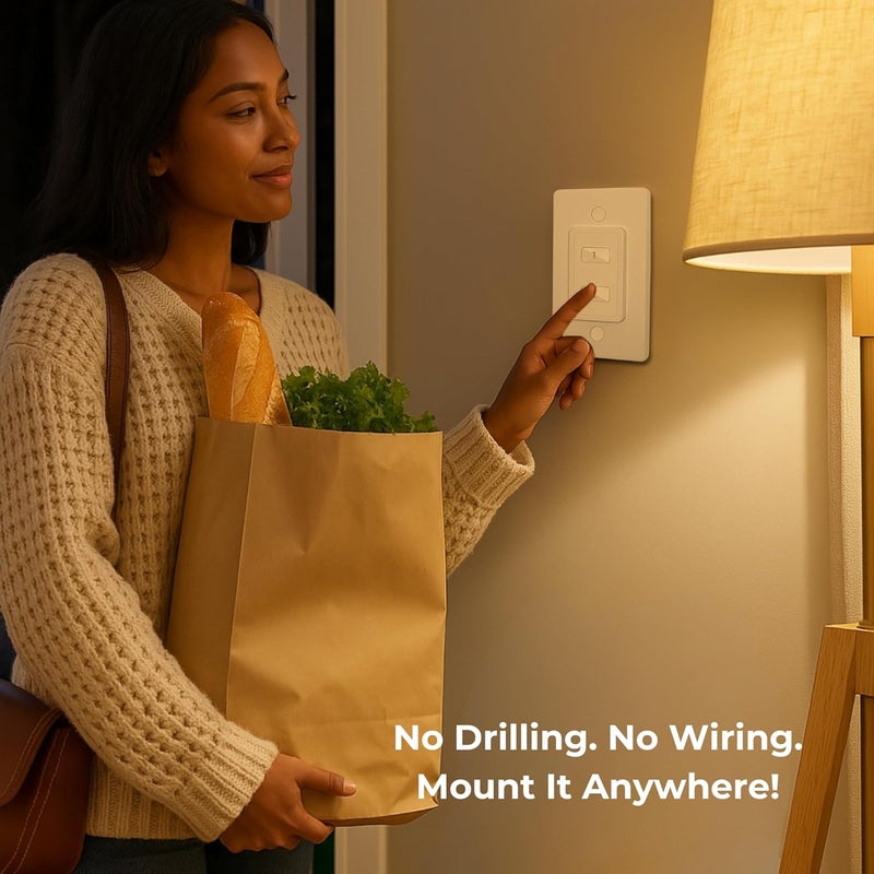 LoraTap Remote Control Outlet, On Off Light Switch with Wall Plate - Wireless Control 2 Plugs from 100ft, No WiFi Needed, Ideal for Lamps, Fans, Small Appliances(1 Remote + 2 Outlets) - Image 5
