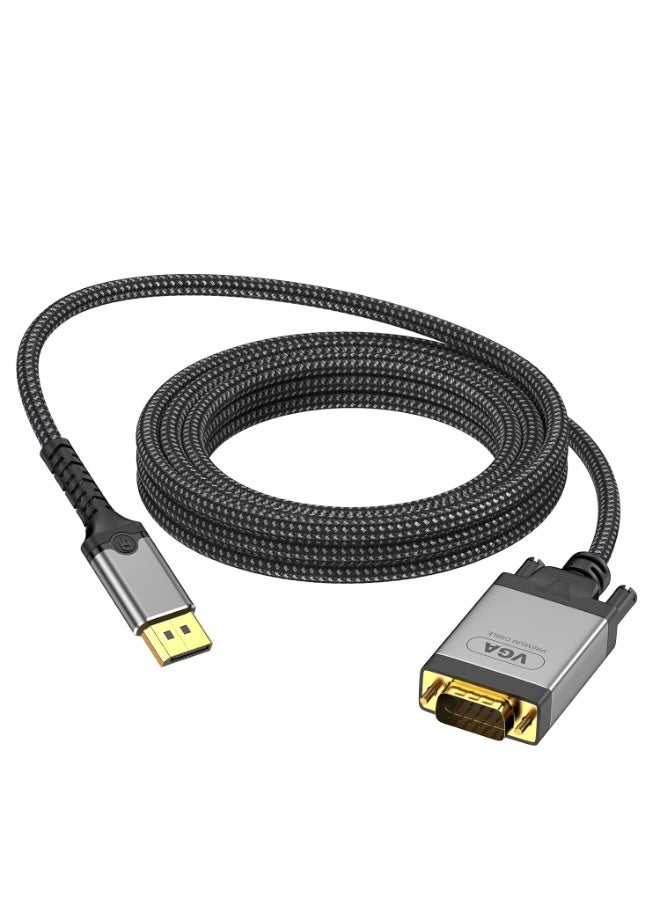 igeekwell DisplayPort to VGA Cable Adapter 6.6 FT |Anti-Interference Gold-Plated Plugs| Aluminum 1080P Display Port DP Source to VGA Monitor Braided Cord (Male to Male) for PC,Dell,HP,Graphics Card，（2M,1PACK） - Image 4