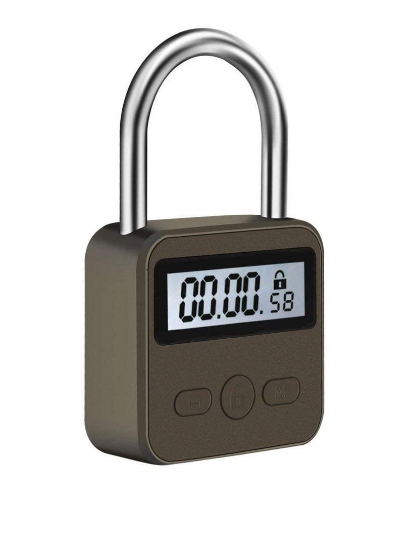 KASTWAVE - Metal Time Padlock Multi-Function Timer Lock 99 Hours Max Timing with Electronic LCD Timed Display Micro USB Rechargeable - Image 1