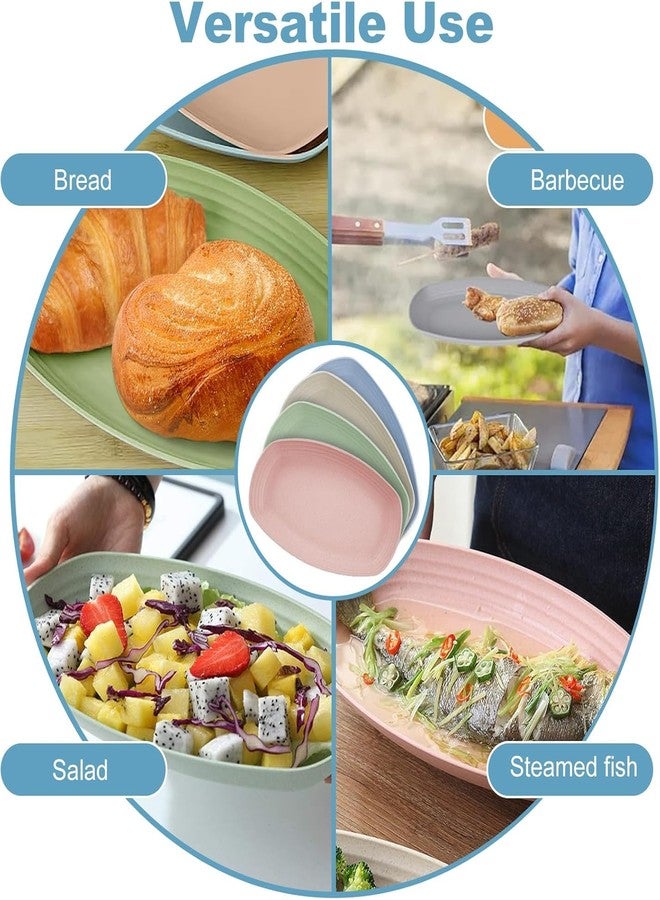 MYTHOS Unbreakable Divided Portion Plates,11.4 Inch Dishwasher Safe Tray for Adults, Wheat Straw Home Dinner Plate Feeding Food Training,4Colors for Outdoor Camping Picnic BBQ Beach (Set of 4) - Image 5