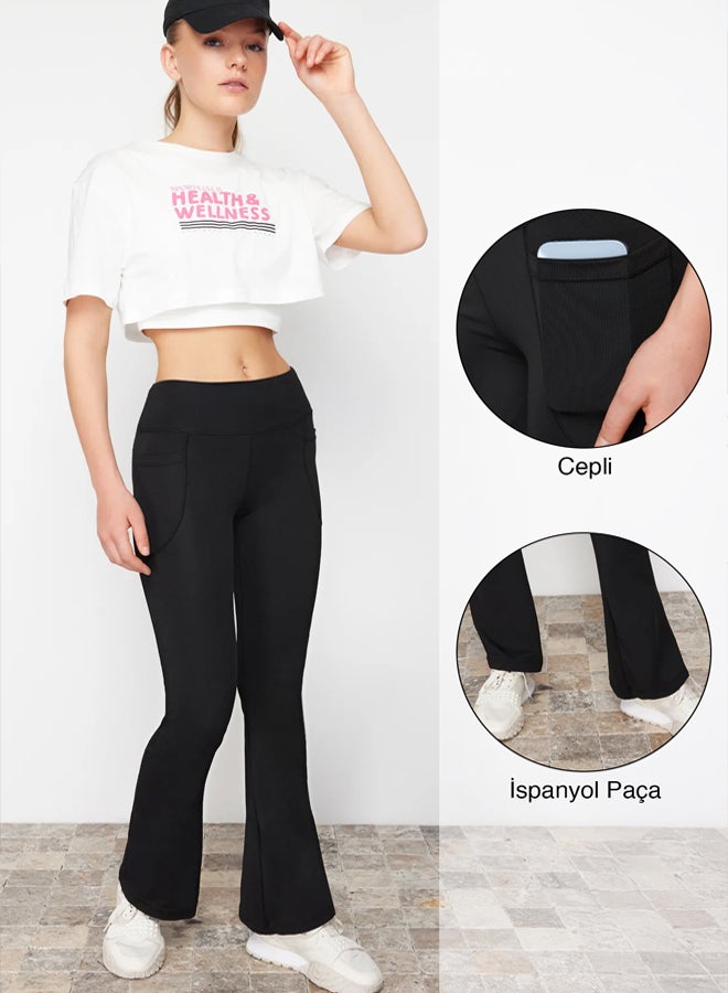 trendyol Black Scuba/Diving Fabric Relaxed Cut Flare Leg Knitted Sports Sweatpants  - Image 1