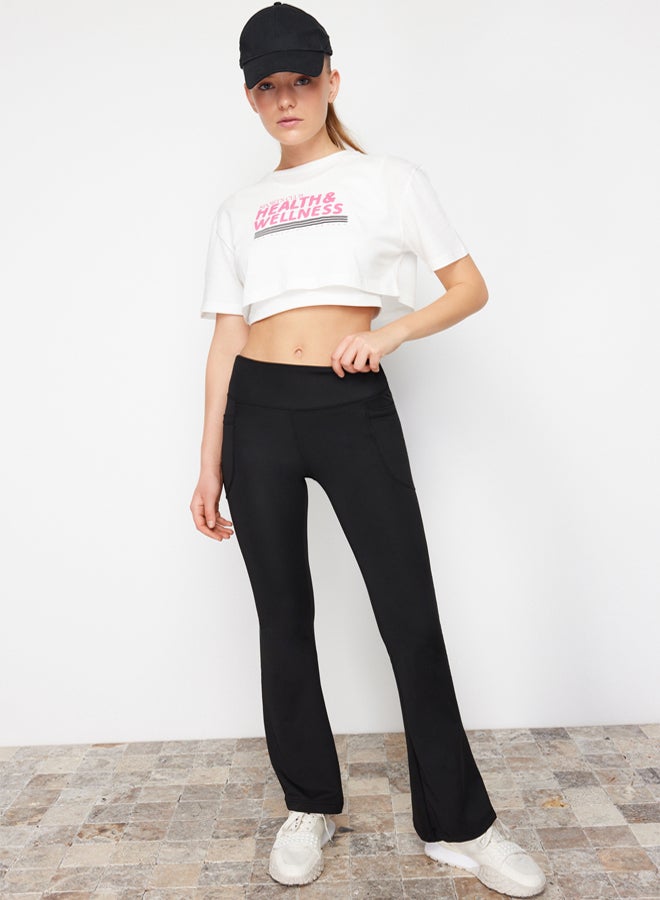 trendyol Black Scuba/Diving Fabric Relaxed Cut Flare Leg Knitted Sports Sweatpants  - Image 5