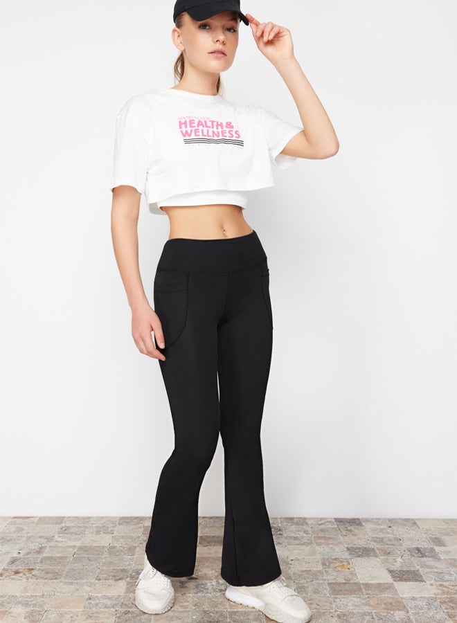 trendyol Black Scuba/Diving Fabric Relaxed Cut Flare Leg Knitted Sports Sweatpants  - Image 2