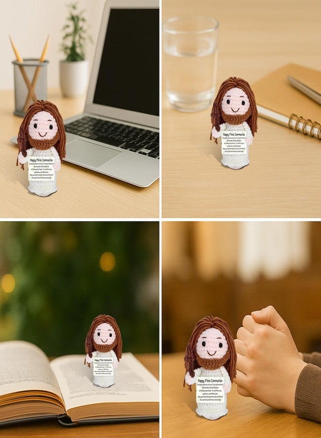 Fleure Esme First Communion Gifts Crochet - Jesus Crochet Doll with First Communion Card - Catholic Holy Communion Favors Decorations - Confirmation Baptism Crochet Christian Easter Basket Stuffers - Image 5
