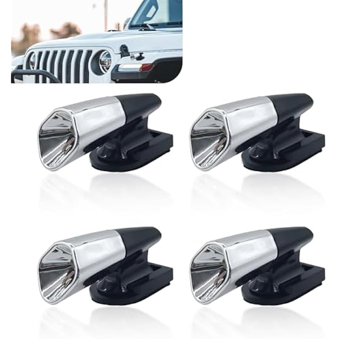 rayihni Pack-4 Car Deer Warning Devices, ABS Deer Whistles Repeller, Ultrasonic Animal Alarms, Universal Safety Auxiliary Accessory, Compatible with Most Car Models (Silver) - Image 1