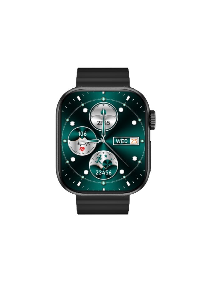 هيزاير ساعه ذكية هيزير H-Watch Max بشاشة عالية الدقة 2.01 بوصة، مكالمات بلوتوث، مساعد صوتي، مقاومة للماء، تتبع اللياقة البدنية، بطارية طويلة العمر - Image 1