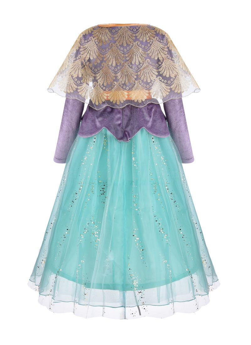 Party Centre - Officially Licensed Disney Golden Princess Ariel Prestige Dress Up Costume with Headpiece - Image 1