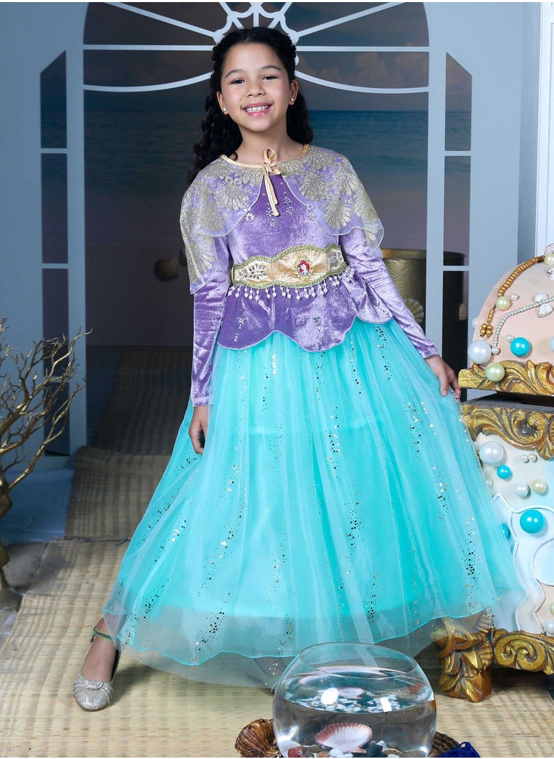 Party Centre - Officially Licensed Disney Golden Princess Ariel Prestige Dress Up Costume with Headpiece - Image 1