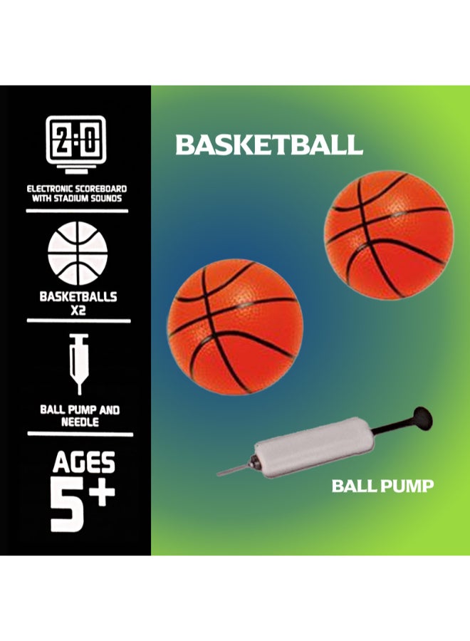 Hostfull Basketball Hoop and Stand Set | Expandable Ball Return Basketball Hoop Stand | Two Balls, One Pump | Electronic Scoreboard with Stadium Sound | Toddler Basketball Toys for Boys Age 5+ - Image 4