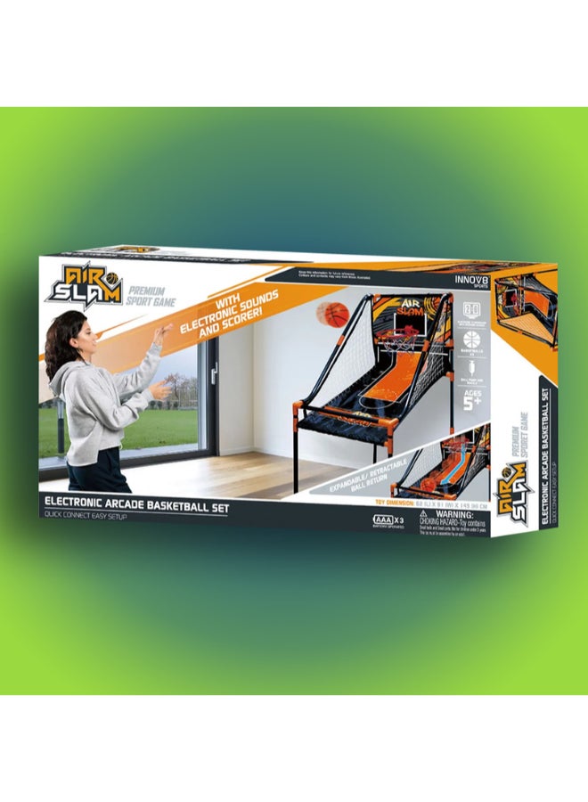 Hostfull Basketball Hoop and Stand Set | Expandable Ball Return Basketball Hoop Stand | Two Balls, One Pump | Electronic Scoreboard with Stadium Sound | Toddler Basketball Toys for Boys Age 5+ - Image 3