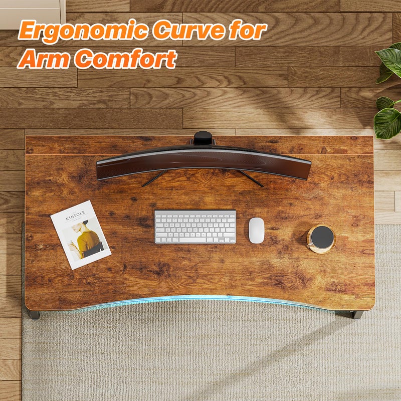 Huuger Folding Desk for Small Spaces, 39.3 Inch Foldable Computer Table, for Home Office, Study, Bedroom, Dorm, Space Saving, Small Writing Work Office Computer Desk, Easy to Fold, Rustic Brown - Image 4