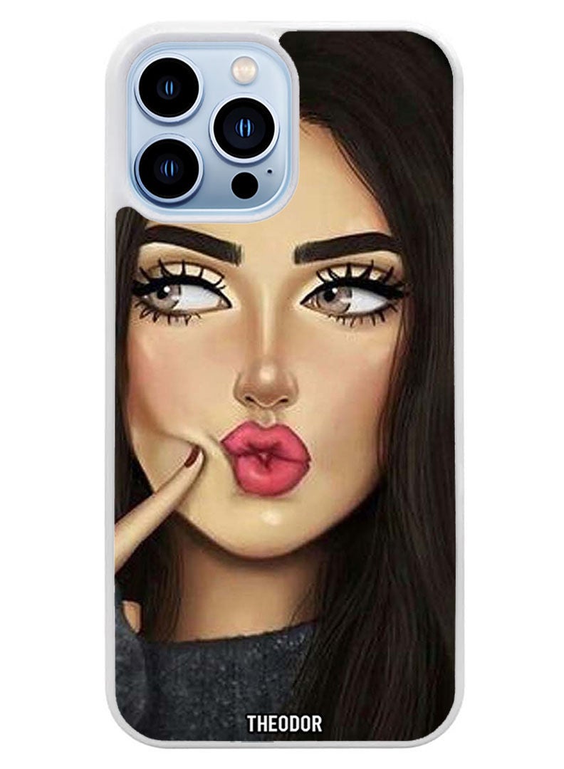 Theodor Protective Case Cover For APPLE IPHONE 14 Pro Dimple Girl (White Bumper) - Image 1