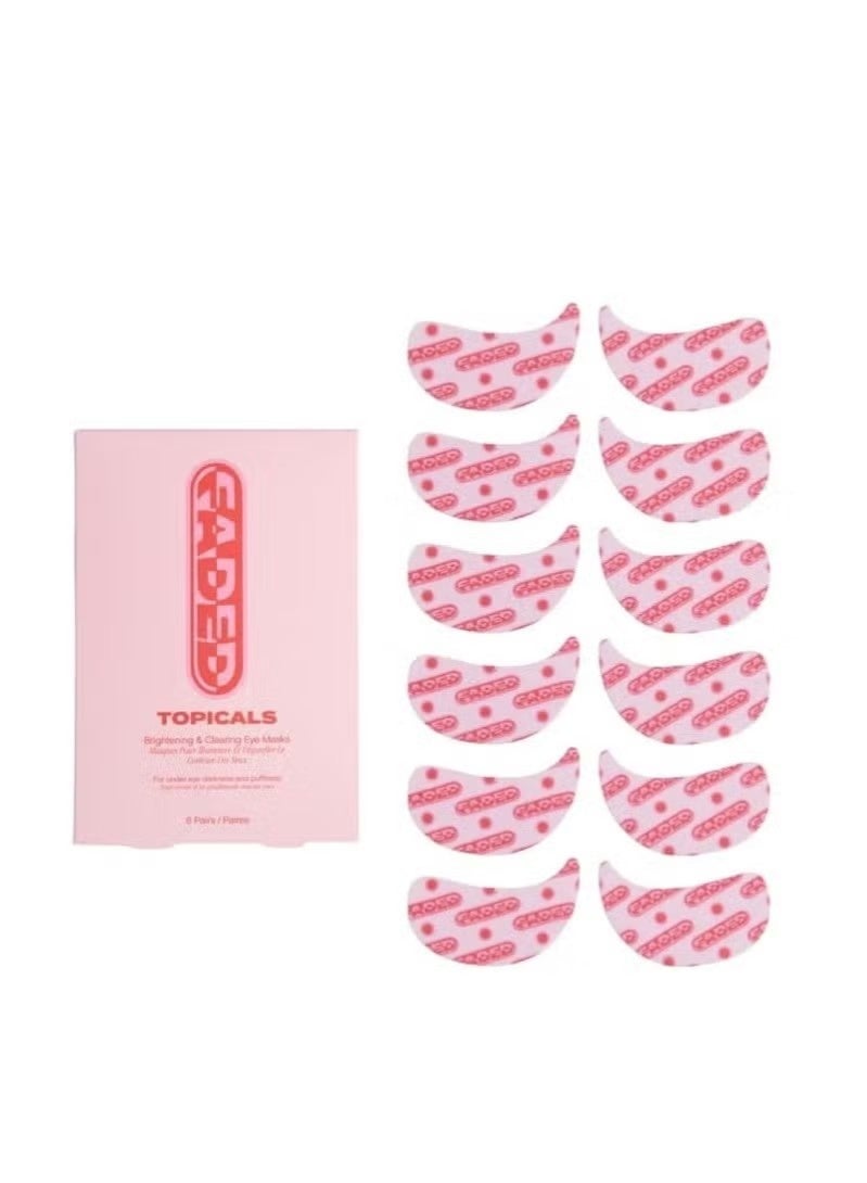 Topicals Faded Brightening Under Eye Masks | Patches to Depuff, Hydrate, Brighten and Cool | Reduce Dark Circles and Fine Lines | Contains Kojic Acid, Caffeine and Niacinamide (Set of 6) - Packaging may vary - Image 1