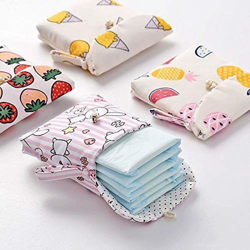CUVLY® 2Pcs Portable Sanitary Napkins Bag | Travel Pad Storage Bag for Cosmetic Jewelry Menstrual Cup Pouch Holder Organizer Women and Girls (Assorted Color) - Image 3