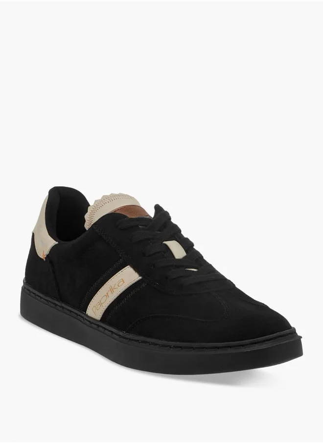 بابريكا Women's Panelled Ankle Sneakers with Lace-Up Closure