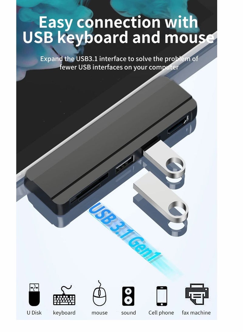 Excefore Hub for Surface Pro 4/Pro 5/Pro 6 Docking Station USB 3.0x2 Adapter, SD TF Micro Memory Card Reader, 4K HDMI Port Microsoft 6/ 5/4（BLACK) - Image 5